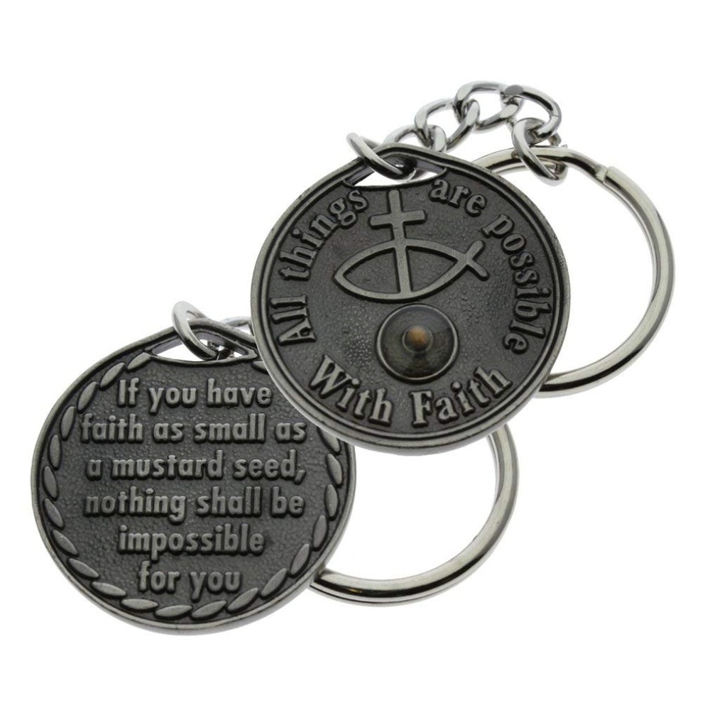 Mustard Seed Keychain, Reminder of you Faith Ring